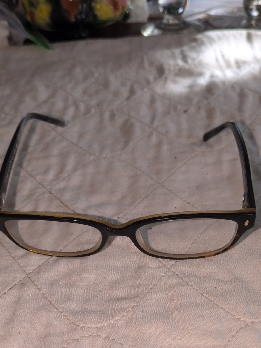 kate spade Lorelei Black and Gold Rectangle Eyeglass Frames